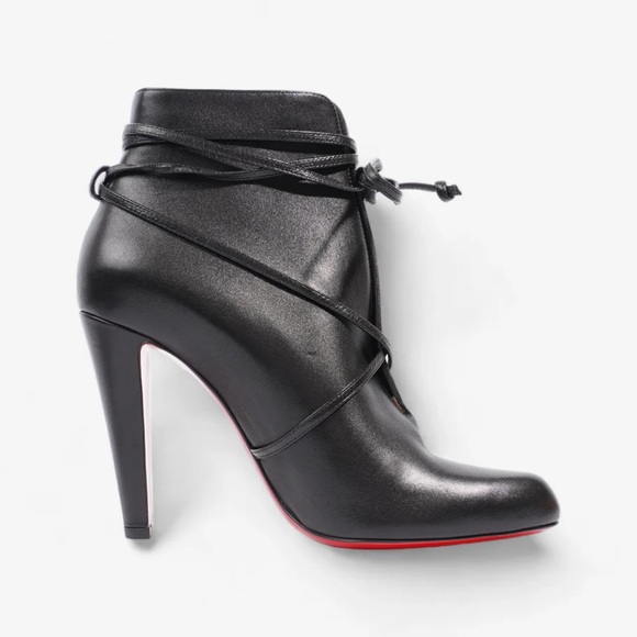 Christian Louboutin S.I.T Rain Ankle Boots 100 Black Leather size 38 - Picture 3 of 11
